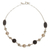 Obsidian and cultured pearl necklace, 'Quiet Fire' - Black Obsidian and Cultured Pearl Necklace from Peru (image 2c) thumbail