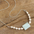 Cultured pearl and opal pendant necklace, 'Luminous Visions' - Cultured Pearl and Opal Pendant Silver Necklace from Peru