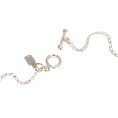 Collar con colgante de perlas cultivadas y ópalo - Collar de plata con colgante de ópalo y perlas cultivadas de Perú