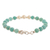 Amazonite and cultured freshwater pearl beaded bracelet, 'Exquisite Love' - Natural Amazonite Hand Crafted Beaded Bracelet from Peru