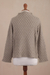 100% alpaca sweater, 'Lea' - 100% Alpaca Knitted Taupe Brown Sweater from Peru (image 2e) thumbail