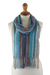 Baby alpaca blend scarf, 'Andean Sky' - Handwoven Baby Alpaca Blend Colorful Striped Scarf from Peru thumbail