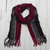 Schal aus Baby-Alpaka-Mischung, „Crimson Road“ – Schal in Crimson Grey und Black