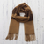 100% alpaca scarf, 'Caramel and Coffee' - Unisex Tan and Brown 100% Alpaca Scarf thumbail