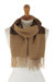 100% alpaca scarf, 'Caramel and Coffee' - Unisex Tan and Brown 100% Alpaca Scarf (image 2a) thumbail