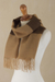 100% alpaca scarf, 'Caramel and Coffee' - Unisex Tan and Brown 100% Alpaca Scarf (image 2c) thumbail