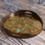 Reverse-painted glass tray, 'Heralds of Spring' - Unique Reverse-Painted Glass Serving Tray (image 2) thumbail