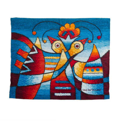 Hand Woven Bird Motif Tapestry