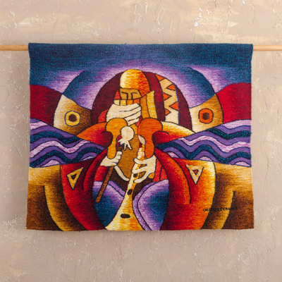 Alpaca wool tapestry, 'Andean Rhythm' - Alpaca Wool Tapestry from Peru