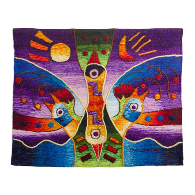 Multicolored Hand Woven Alpaca Tapestry