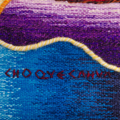 Alpaka-Wandteppich - Mehrfarbiger handgewebter Alpaka-Wandteppich