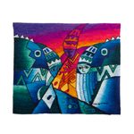 Alpaca tapestry, 'Andean Musicians' - Hand-loomed 100% Alpaca Tapestry from Peru