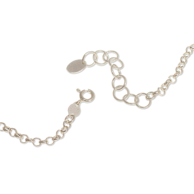 Halskette mit Anhänger aus Sterlingsilber - Handgefertigte Halskette aus Sterlingsilber mit Herzmotiv aus Peru