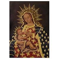 'Nuestra Señora de la Leche' - Escuela Cusqueña Pintura Estilo Colonial de la Virgen de la Leche