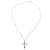 Sterling silver pendant necklace, 'Heavenly Cross' - 925 Sterling Silver Minimalist Cross Necklace from Peru