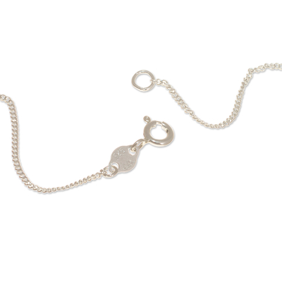 Halskette mit Anhänger aus Sterlingsilber - minimalistische Kreuzhalskette aus 925er Sterlingsilber aus Peru
