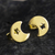 Gold-plated stud earrings, 'Glowing Night' - 18k Gold-plated Silver Star and Moon Stud Earrings from Peru (image 2) thumbail