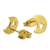 Gold-plated stud earrings, 'Glowing Night' - 18k Gold-plated Silver Star and Moon Stud Earrings from Peru (image 2b) thumbail