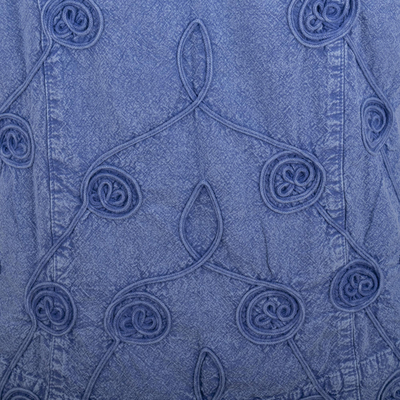 Blusa de algodón - Blusa Algodón Bordado Azul