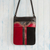 Leather sling, 'Cusco Llama' - Llama-Themed Red and Black Suede Leather Sling from Peru' (image 2b) thumbail