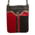 Leather sling, 'Cusco Llama' - Llama-Themed Red and Black Suede Leather Sling from Peru' (image 2c) thumbail