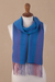 Baby alpaca blend scarf, 'Blue Surprise' - Andean Scarf in Baby Alpaca Blend from Peru (image 2b) thumbail