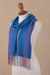 Baby alpaca blend scarf, 'Blue Surprise' - Andean Scarf in Baby Alpaca Blend from Peru (image 2c) thumbail