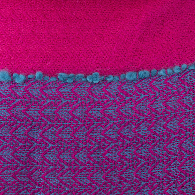 Baby alpaca blend shawl, 'Vibrant Blocks of Color' - Baby Alpaca Blend Shawl in Stripes Handwoven from Peru
