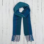 Baby alpaca blend scarf, 'Peacock Path' - Teal Patterned Baby Alpaca Blend Scarf