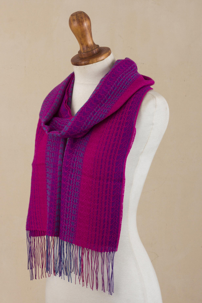 Schal aus Alpaka-Mischung - Handgewebter Schal aus einer Mischung aus Babyalpaka und Pima-Baumwolle aus Peru