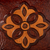 Tooled leather catchall, 'Mahogany Flower' - Hand Tooled Leather Catchall Plate from Peru