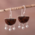 Obsidian chandelier earrings, 'Universe in Brown' - Sterling Silver Brown Obsidian Chandelier Earrings from Peru (image 2) thumbail