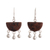 Obsidian chandelier earrings, 'Universe in Brown' - Sterling Silver Brown Obsidian Chandelier Earrings from Peru thumbail