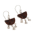 Obsidian chandelier earrings, 'Universe in Brown' - Sterling Silver Brown Obsidian Chandelier Earrings from Peru (image 2c) thumbail