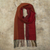 Baby alpaca blend wrap scarf, 'Andean Autumn' - Red Baby Alpaca and Pima Cotton Blend Scarf from Peru (image 2) thumbail