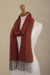 Baby alpaca blend wrap scarf, 'Andean Autumn' - Red Baby Alpaca and Pima Cotton Blend Scarf from Peru (image 2c) thumbail