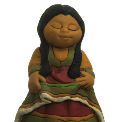Krippenset aus Keramik, (5er-Set) - Anden-Krippenset aus Keramik mit Alpakas aus Peru