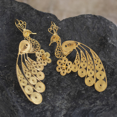 Haunting Gold Women Peacock Earring