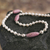 Rhodonite and cultured pearl strand necklace, 'Glamorous Style' - Cultured Pearls and Rhodonite Necklace from Peru (image 2c) thumbail