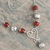 Carnelian pendant necklace, 'Carnelian Heart' - Carnelian Beaded Pendant Necklace from Peru (image 2b) thumbail