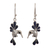 Lapis lazuli and onyx dangle earrings, 'Azure Hummingbirds' - Lapis Lazuli and Onyx Hummingbird Dangle Earrings from Peru