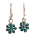 Chrysocolla and silver flower dangle earrings, 'Teal Mountain Flowers' - Chrysocolla and 950 Silver Floral Dangle Earrings from Peru (image 2a) thumbail