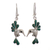 Chrysocolla and onyx dangle earrings, 'Azure Hummingbird' - Chrysocolla and Onyx Hummingbird Dangle Earrings from Peru