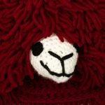 Wool blend hat, 'Smiling Llama' - Furry Red Llama Beanie Hat from Peru