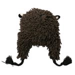 Wool blend hat, 'Grey Llama' - Furry Dark Grey Llama Wool Blend Beanie Hat from Peru