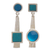 Sterling silver dangle earrings, 'Blue Contrast' - Textured Sterling Silver Dangle Earrings from Peru (image 2a) thumbail
