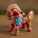 Ceramic figurine, 'Red Pucara Horse' - Hand Painted Ceramic Pucara Horse Figurine from Peru