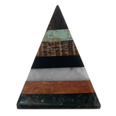 Gemstone sculpture, 'Energy' - Artisan Crafted Gemstone Pyramid Sculpture from Peru
