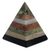 Gemstone sculpture, 'Spirit Pyramid' - Layered Gemstone Pyramid Sculpture from Peru thumbail