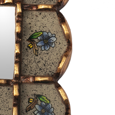 Espejos decorativos de pared de vidrio pintado al revés (juego de 3) - Juego de 3 espejos decorativos de pared en pintura inversa de Perú